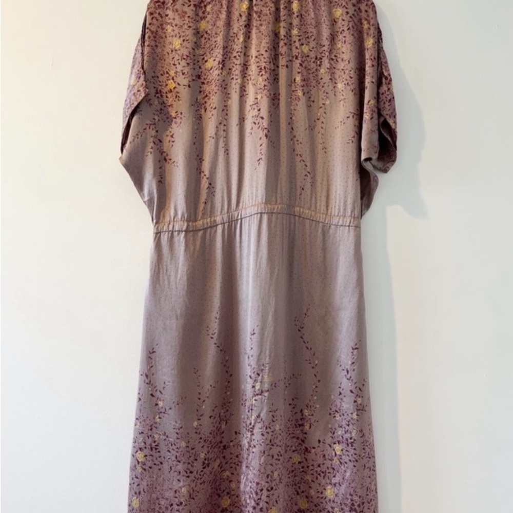 Matta NY silk dress floral tunic midi dress medium tie waist RARE - Picture 6 of 9